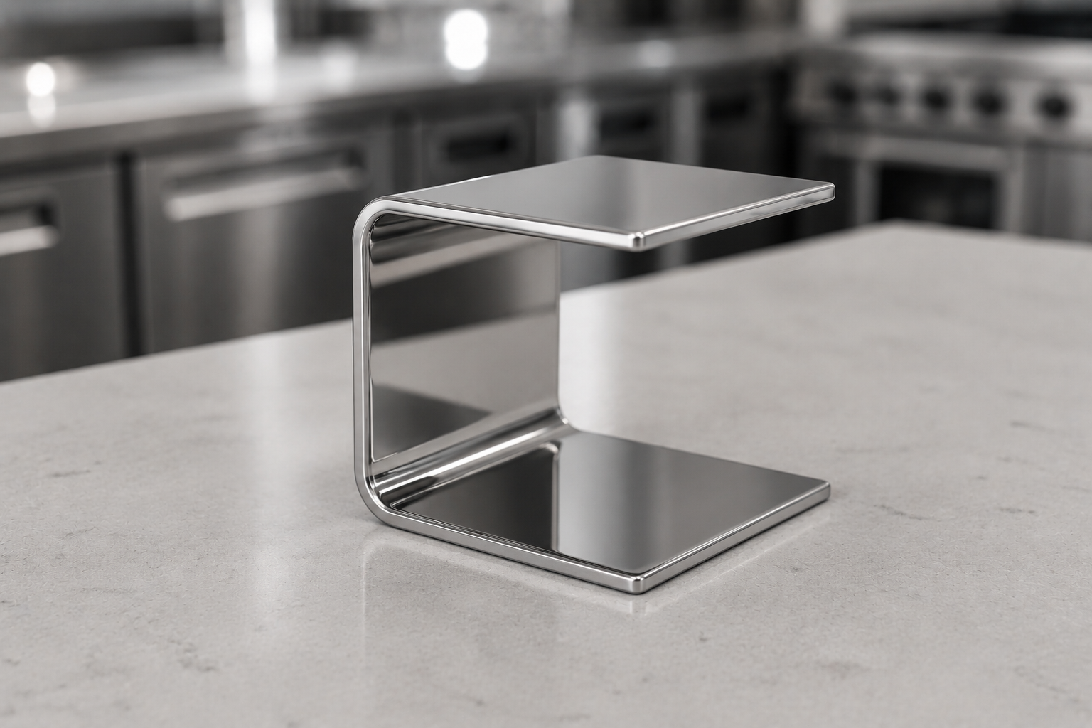 rofilé métallique en forme de C en tôle inox poli miroir 304L découpé et plié sur mesure.