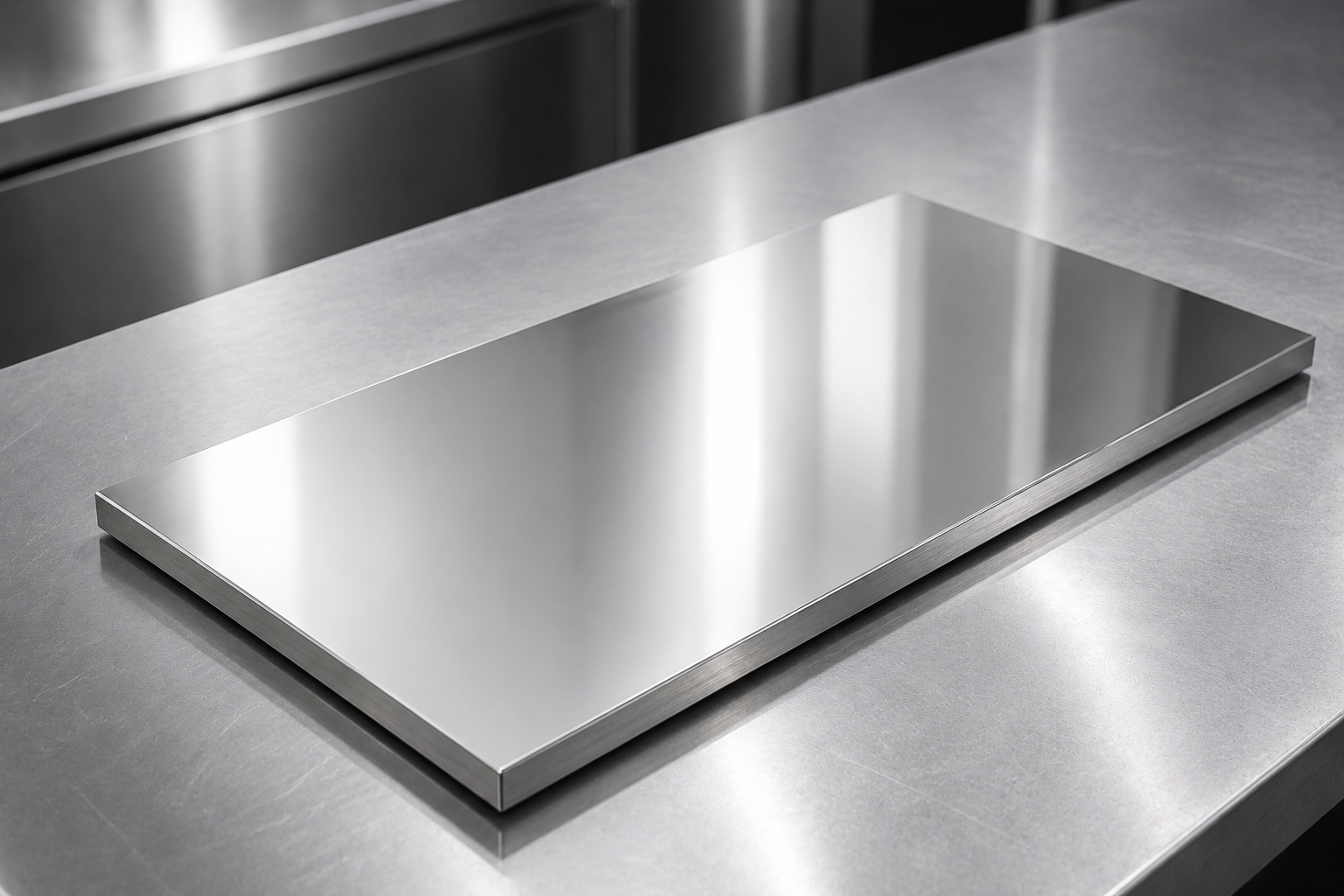 Plaque en tôle d'acier inoxydable poli miroir 304L pour cuisine professionnelle